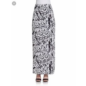 5/48 Ikat Wrap Maxi Skirt Tulip Black White & Blue